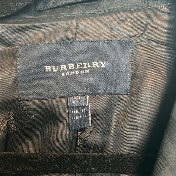 Burberry Black Plaid Pea Coat 12 - Picture 2 of 7